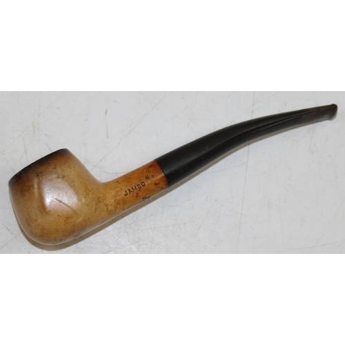 1434 - A vintage Peterson of Dublin silver mounted Ashford smoking pipe, in pouch and box, marked for Dubli... 