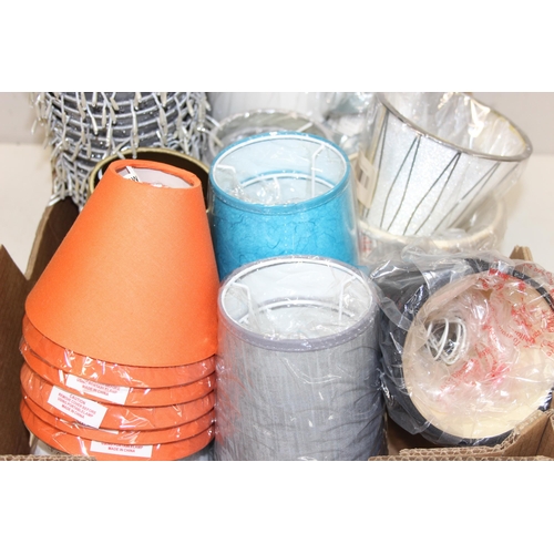 258 - 3 boxes of assorted lampshades, some new