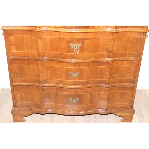 164 - An antique style Venetian designed bureau with fitted interior and hidden compartment, overall shape... 