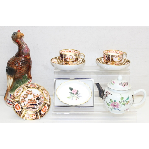 1446 - Mix of items to incl a limited edition Wild Turkey Bourbon ceramic decanter, 2 Spode Imari pattern c... 