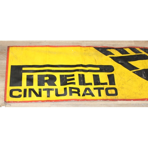 405 - A large vintage Pirelli Cinturato advertising banner, approx 250cm x 56cm