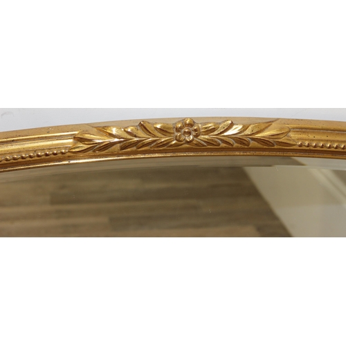 417 - An antique style gilt framed overmantel mirror, approx 142cm x 93cm