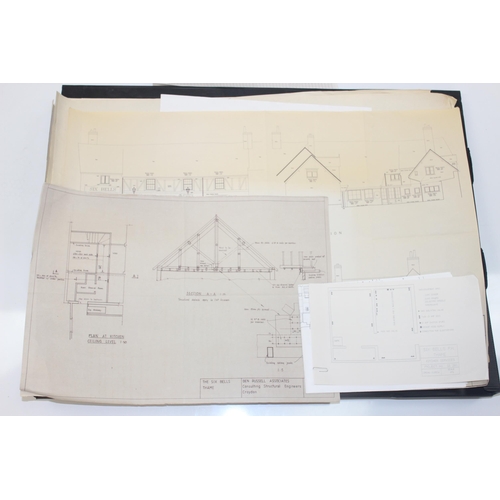 450 - Of local interest, qty of assorted architectural drawings and plans relating to the Six Bells pub in... 