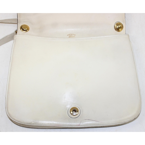 213 - Vintage (c.1970s) Gucci Blondie leather handbag with shoulder-strap in cream with gold plated double... 