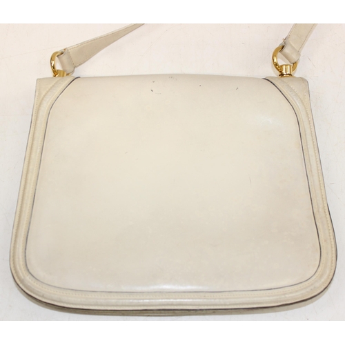 213 - Vintage (c.1970s) Gucci Blondie leather handbag with shoulder-strap in cream with gold plated double... 