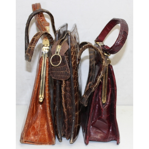 218 - Mix of vintage ladies' crocodile skin, and leather effect handbags, to incl Fassbender, Pedro Mayorg... 