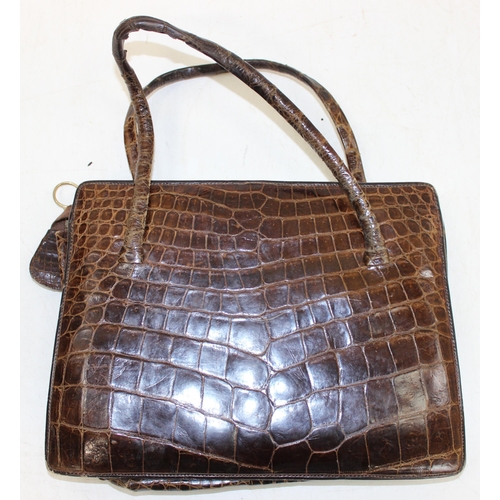 218 - Mix of vintage ladies' crocodile skin, and leather effect handbags, to incl Fassbender, Pedro Mayorg... 