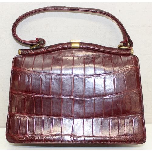 218 - Mix of vintage ladies' crocodile skin, and leather effect handbags, to incl Fassbender, Pedro Mayorg... 