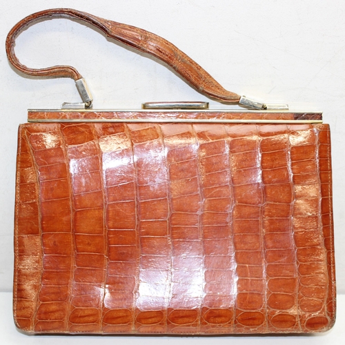 218 - Mix of vintage ladies' crocodile skin, and leather effect handbags, to incl Fassbender, Pedro Mayorg... 