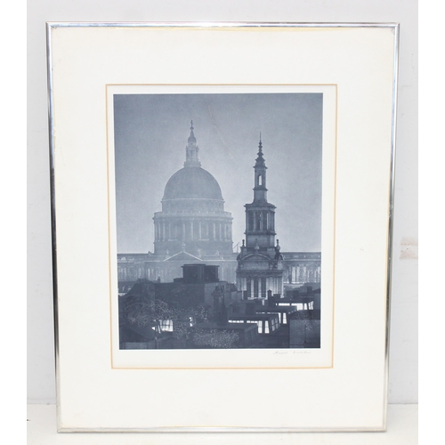 424 - Harold Burdekin (Photographer, 1899-1944); framed print of 'St. Paul's at Night', signed in pencil, ... 