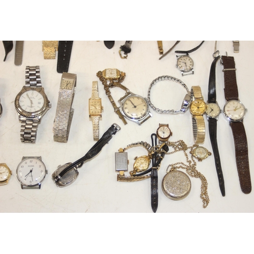 1326 - Large qty of assorted vintage and later watches all with mechanical movements, some with gold plated... 