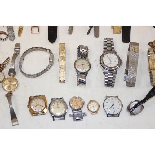 1326 - Large qty of assorted vintage and later watches all with mechanical movements, some with gold plated... 