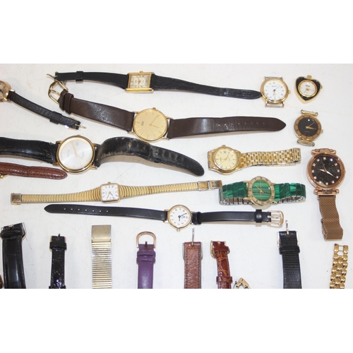 1327 - A huge qty of assorted vintage and later watches, all with gold plated straps or cases, to inc examp... 