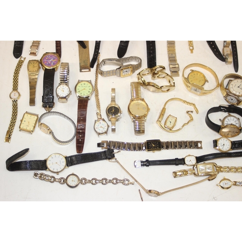 1327 - A huge qty of assorted vintage and later watches, all with gold plated straps or cases, to inc examp... 