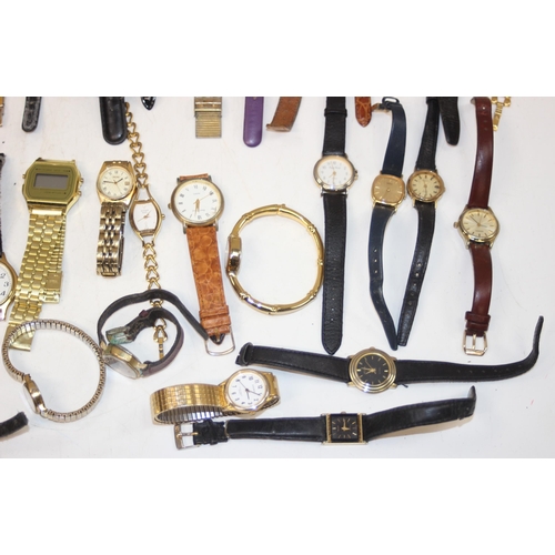 1327 - A huge qty of assorted vintage and later watches, all with gold plated straps or cases, to inc examp... 