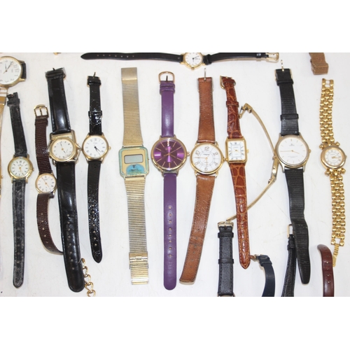 1327 - A huge qty of assorted vintage and later watches, all with gold plated straps or cases, to inc examp... 