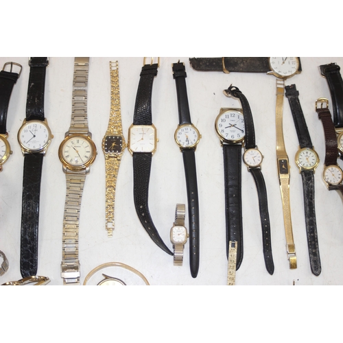 1327 - A huge qty of assorted vintage and later watches, all with gold plated straps or cases, to inc examp... 