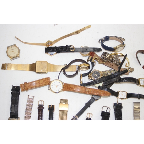 1327 - A huge qty of assorted vintage and later watches, all with gold plated straps or cases, to inc examp... 