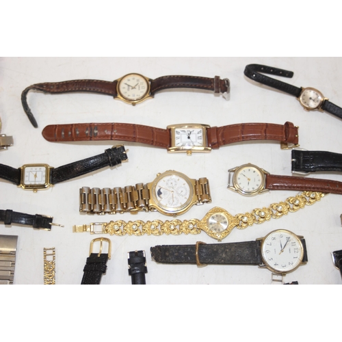 1327 - A huge qty of assorted vintage and later watches, all with gold plated straps or cases, to inc examp... 