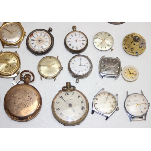 1335 - A large qty of assorted vintage mechanical watches and watch parts to inc some silver cases, a numbe... 