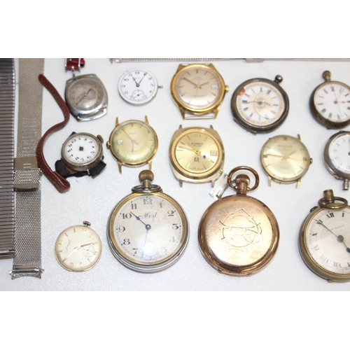 1335 - A large qty of assorted vintage mechanical watches and watch parts to inc some silver cases, a numbe... 