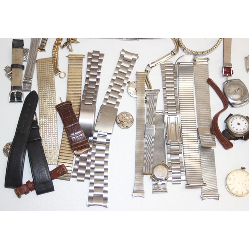 1335 - A large qty of assorted vintage mechanical watches and watch parts to inc some silver cases, a numbe... 