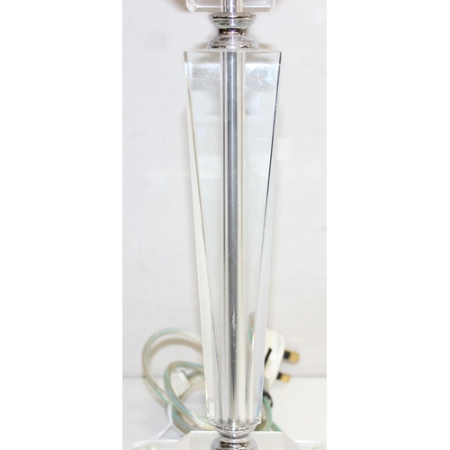 267 - Pair of modern acrylic table lamps with shades, approx 70cm tall