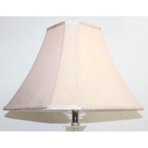 267 - Pair of modern acrylic table lamps with shades, approx 70cm tall