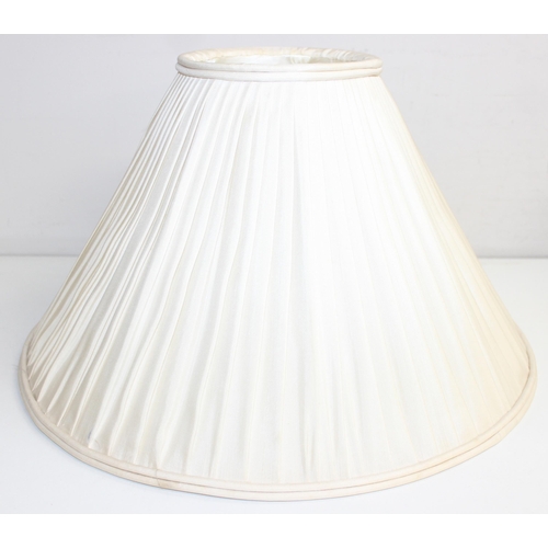 268 - 4 lamp shades to include a pair of pleated silk lamp shades, approx 42cm diameter x 25cm high