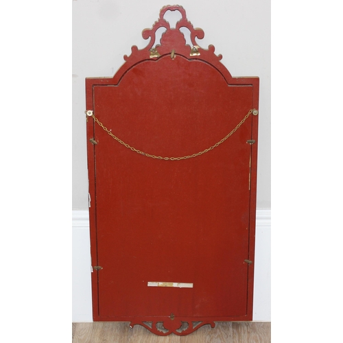 430 - Gilt framed Recency style wall mirror with scalloped swag, approx size 93cm x 46cm