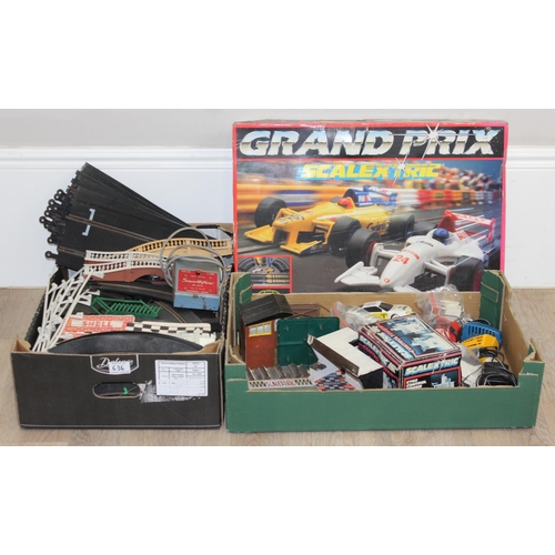 636 - Large qty of vintage Scalextric items to incl track, grand-stands, Grand Prix set in original box, s... 