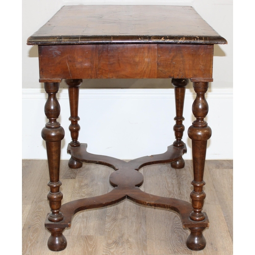 18 - A William & Mary or Queen Anne period c.1700 low boy or console table with circular parquetry inlaid... 