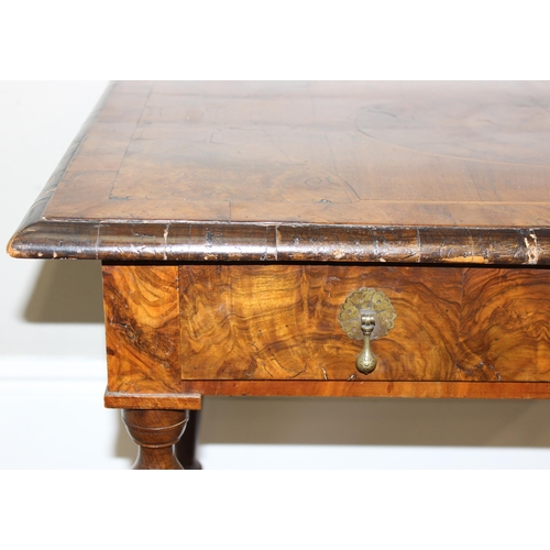 18 - A William & Mary or Queen Anne period c.1700 low boy or console table with circular parquetry inlaid... 