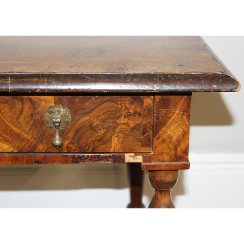 18 - A William & Mary or Queen Anne period c.1700 low boy or console table with circular parquetry inlaid... 