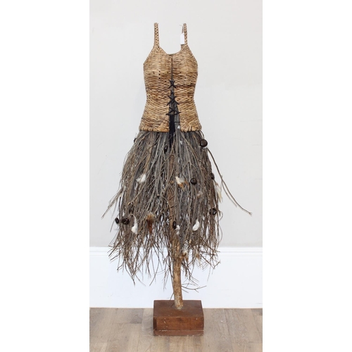 286 - An unusual wooden and wicker mannequin of female form, approx 161cm tall