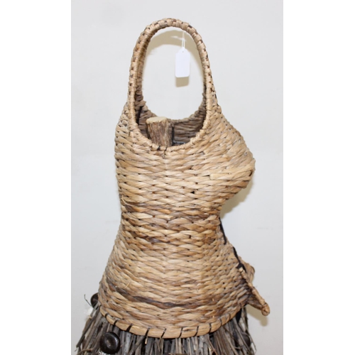 286 - An unusual wooden and wicker mannequin of female form, approx 161cm tall