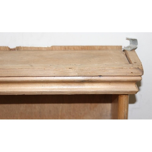 287 - A vintage pine wall display shelf with 4 shelves, approx 49cm wide x 14cm deep x 64cm tall