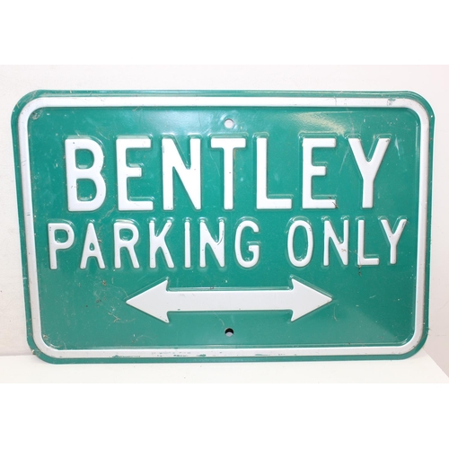 456 - Qty of pressed metal signs, to inc Bentley, Jaguar and Rolls Royce Parking Only, and a number of ass... 