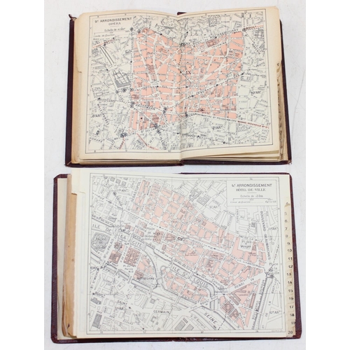 541 - 2 vintage Paris related map books, Plan de Paris par Arrondissement, with cloth bindings