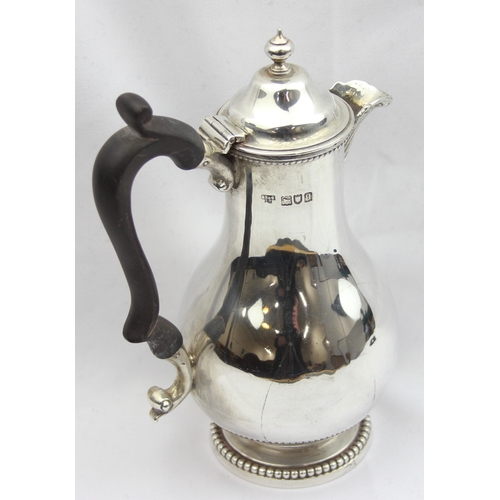 1086 - A Georgian style silver coffee pot of bulbous form, London 1911 by G Brace & Co Ltd, approx 19cm tal... 