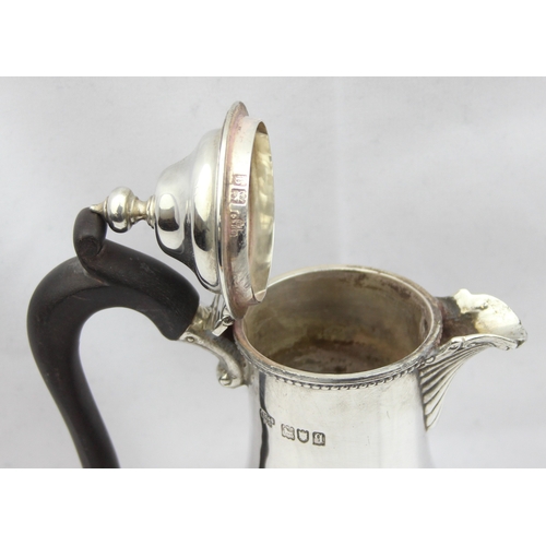 1086 - A Georgian style silver coffee pot of bulbous form, London 1911 by G Brace & Co Ltd, approx 19cm tal... 