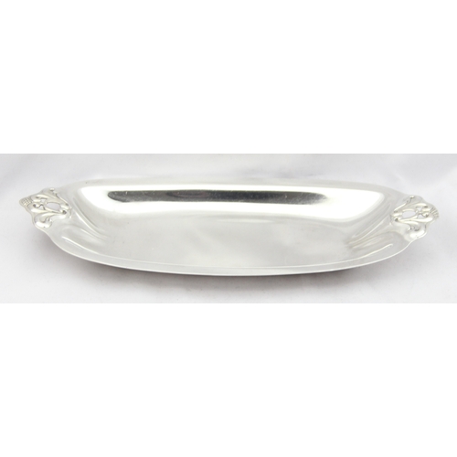 1009C - A Royal Denmark sterling silver serving dish of plain form, marked to reverse and XRF confirmed, app... 