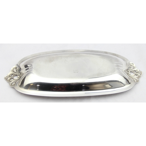 1009C - A Royal Denmark sterling silver serving dish of plain form, marked to reverse and XRF confirmed, app... 