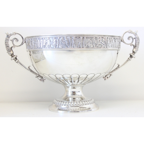 1009H - Elkington & Co - a highly impressive Elkington & Co silver pedestal punch bowl, marked for Birmingha... 