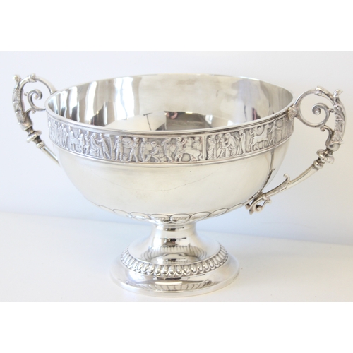 1009H - Elkington & Co - a highly impressive Elkington & Co silver pedestal punch bowl, marked for Birmingha... 