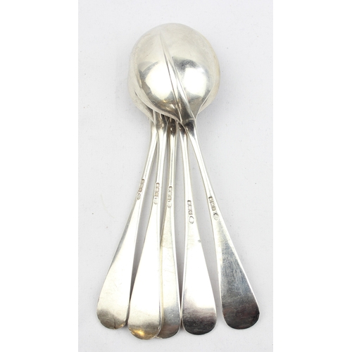 1019 - A set of 10 silver Rat-Tail soup spoons, Sheffield 1916 by William Hutton & Sons, each with armorial... 