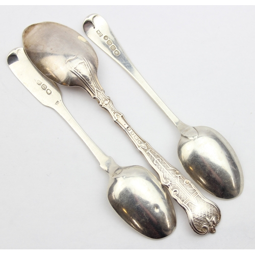 1031 - 3 assorted Victorian and Georgian silver spoons, various dates and makers, approx 73.13g gross