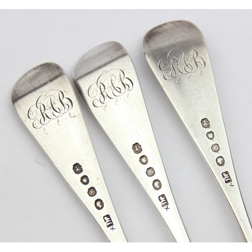 1038 - A set of 3 early Victorian silver dinner forks, marked for London 1840 by John James Whiting, each a... 