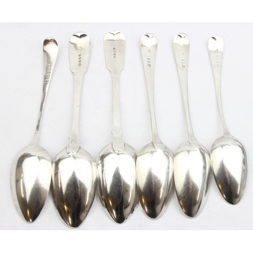 1044 - 6 assorted Georgian and William IV period silver serving spoons, various dates, patterns and makers,... 