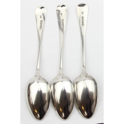 1047 - A set of 3 early Victorian silver dessert spoons, London 1840 by John James Whiting, each approx 18c... 